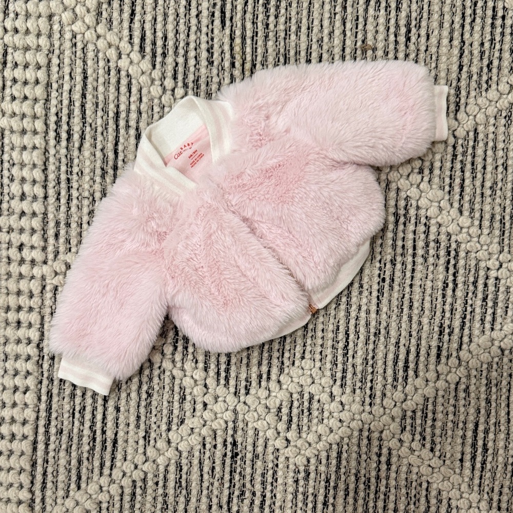 Cat & Jack Pink Fuzzy Jacket - newborn